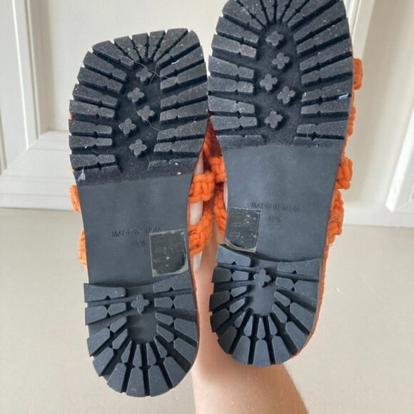 NWOT Free People Sandri Macrame Orange Woven Boho Sandals Sz 37.5 - Picture 6 of 7